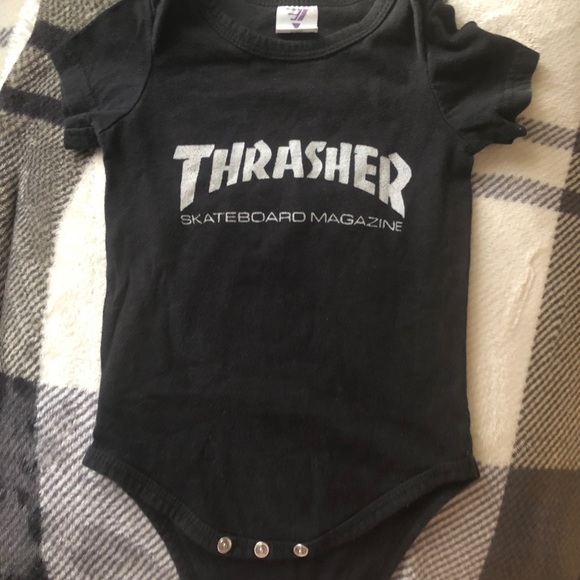 thrasher baby onesie